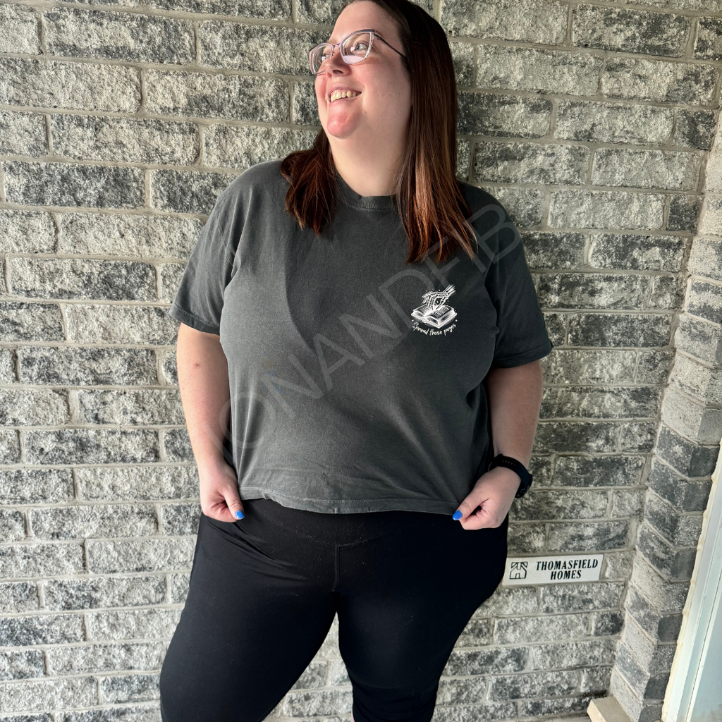 Spread those pages cropped tee