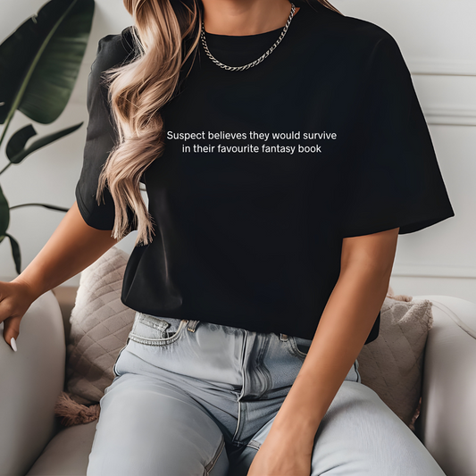 Suspect believes they would survive in their fantasy book Tee