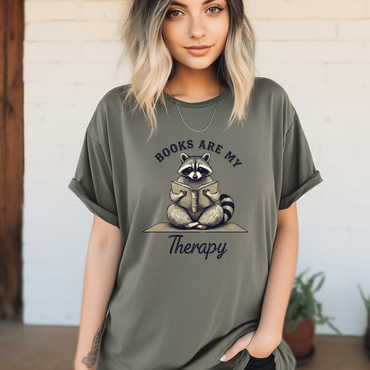 Books are my therapy tee