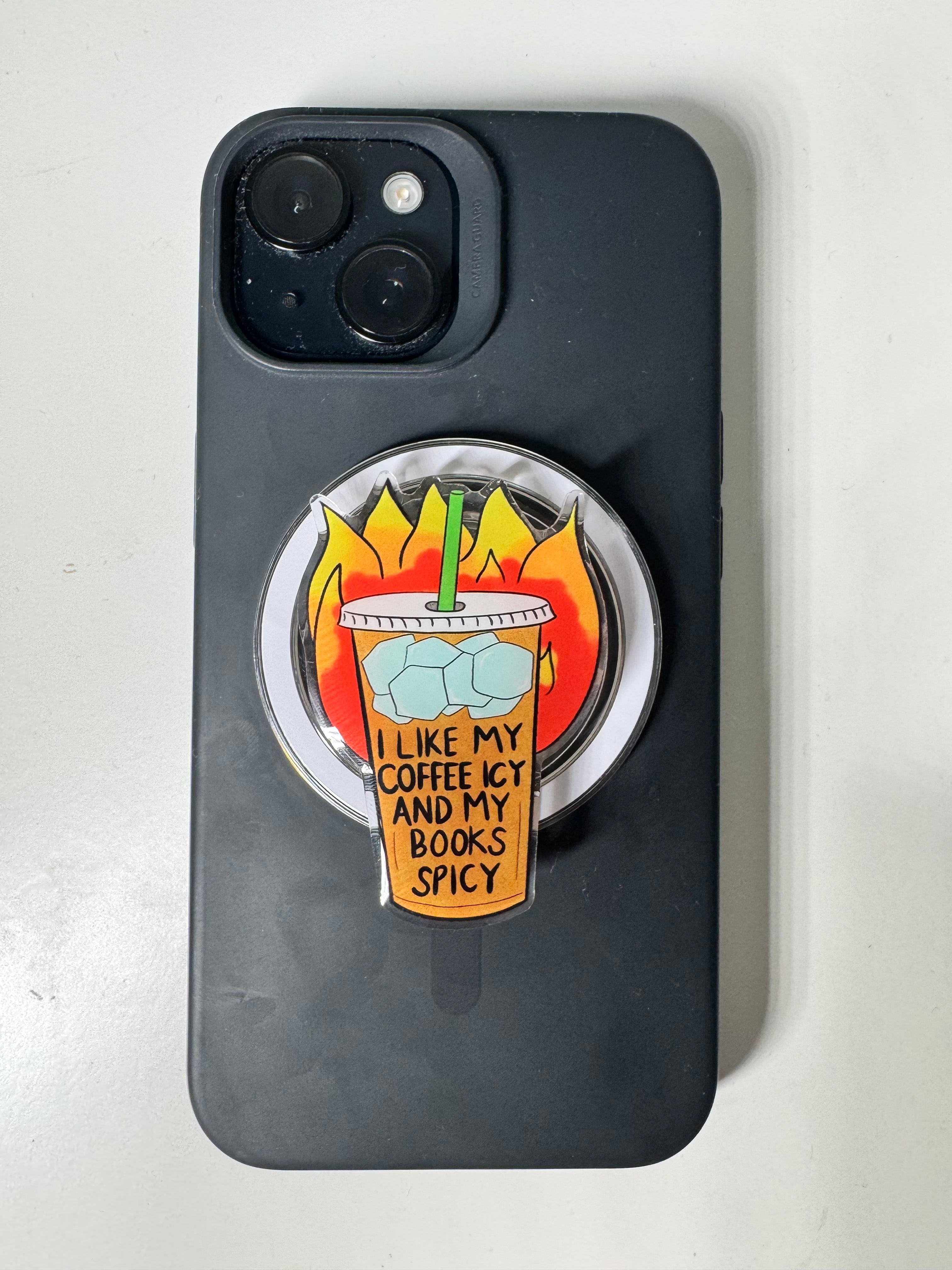 Coffee icy books spicy grip